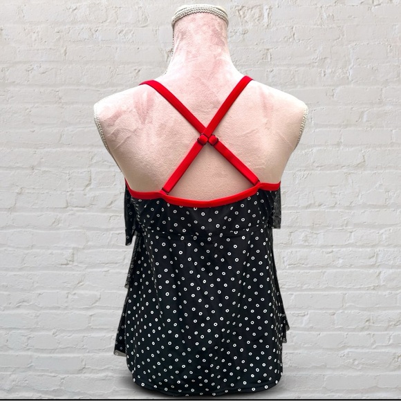 Frilly Polka Dot Tankini swim top - Picture 4 of 7